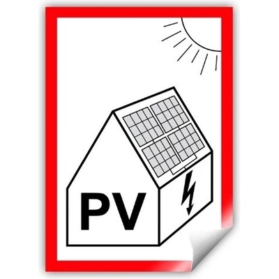 SAPRO Nálepka "PV + baterie symbol na fotovoltaiku" A7 FVE0333