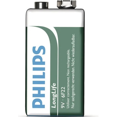 Алкална батерия Philips Longlife батерия 9V (E), 1-blister - 6F22L1B/10