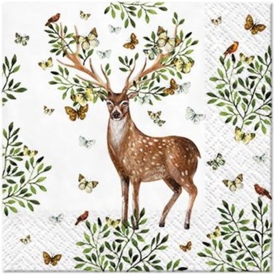Ubrousky na dekupáž cocktail Forest Antlers 1 ks – Zboží Dáma