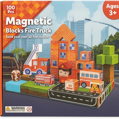 Norimpex Magnetické kocky Hasiči v meste 100 kusov