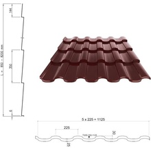 Ruukki Taškové tabule 50 Adamante Červená 1 m²