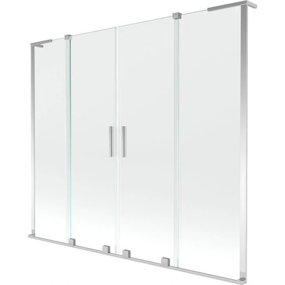 Mexen Velar L Duo двукрилен плъзгащ се параван за вана 170 x 150 cm, прозрачен, хром - 896-170-003-02-01 (896-170-003-02-01)