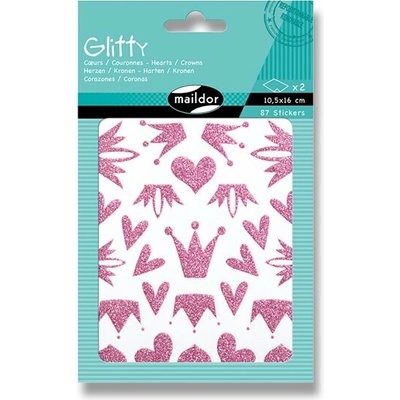 Maildor Samolepky Glitty Srdce a korunka