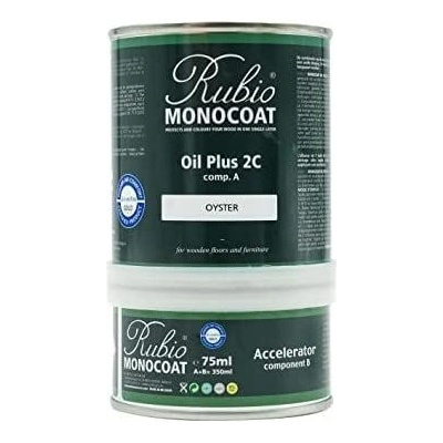 Rubio Monocoat Oil 2C Oyster - Двукомпонентно масло за вътрешна употреба 0.39л (3143)