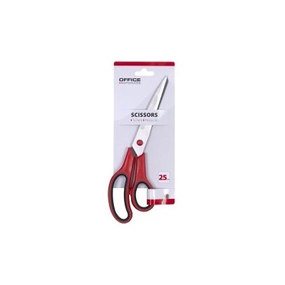 Office Products Ножица с гумирани дръжки 25см черна/червена