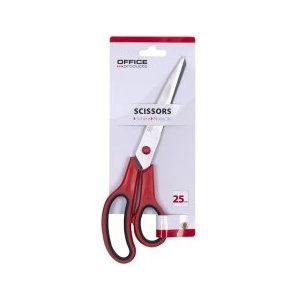 Office Products Ножица с гумирани дръжки 25см черна/червена