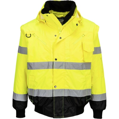 Portwest C465 Bomber Hi-Vis Contrast bunda žltá/čierna