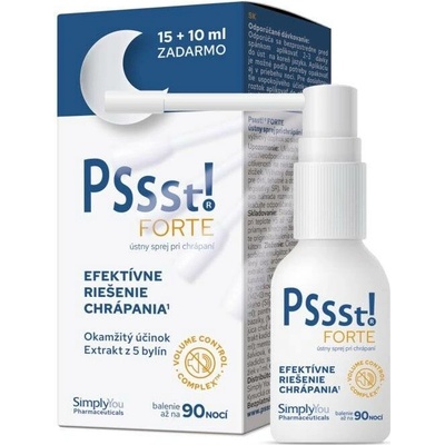 Pssst! FORTE ústní sprej při chrápání 15 + 10 ml – Zbozi.Blesk.cz