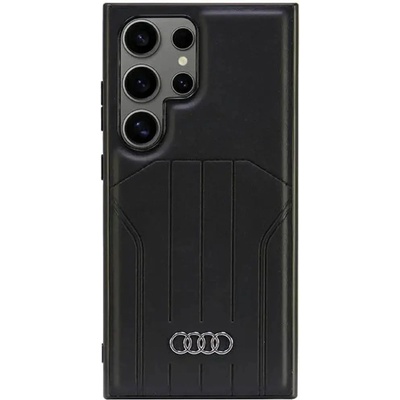 Audi Synthetic Leather MagSafe S24 Ultra S928 черен/черен твърд калъф AU-TPUPCMS24U-Q5/D1-BK (6955250228138)