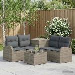 vidaXL Комплект дивани 6 бр. Сив и тъмен сив 55 x 55 x 37 см (3447190)