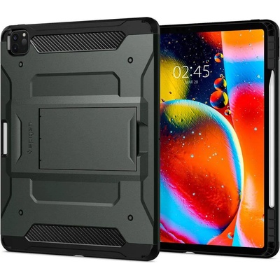 Spigen Tough Armor Pro Case - хибриден кейс с най-висока степен на защита за iPad Pro 11 (2020) (тъмнозелен)