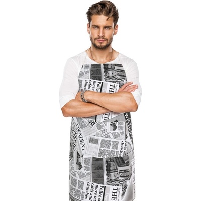 Bellatex Kuchyňská zástěra EMA zástěra 67x84 cm Noviny černá bílá