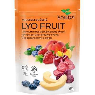 BONITAS Lyofruit mix jahody, čučoriedky, broskyne a višne 30g