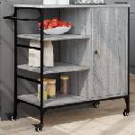 vidaXL Кухненска количка сив сонома 87, 5x38, 5x84, 5 см инженерно дърво (842389)