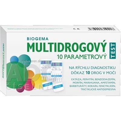 BIOGEMA Multidrogový 10 parametrový test pro rychlou diagnostiku 10 drog v moči 2 ks