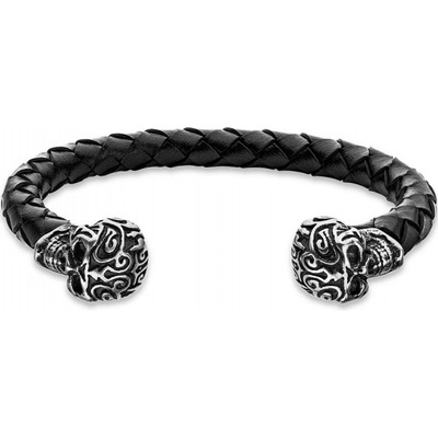 Police Otevřený kožený náramek pro muže Tribal Edge PEAGG2120203