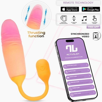 InToYou App Series NexEgg Motion Vibrating Egg with Thrusting App Orange-Pink