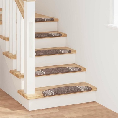vidaXL Samolepicí schodové rohože 15 ks 65 x 21 x 4 cm Non-Slip Hnědá