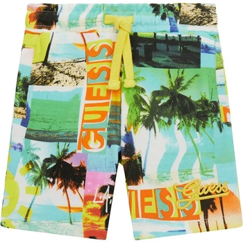 Guess Къси многоцветни панталонки за мини момче с жълти връзки и релефен надпис Guess