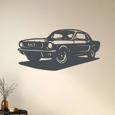 dřevo života Dřevěný obraz Ford Mustang Rozměry (cm): 80x40, Zvolte barvu dekoru: Antracitová
