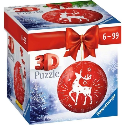 RAVENSBURGER 3D Puzzleball Vánoční ozdoba červená 54 ks