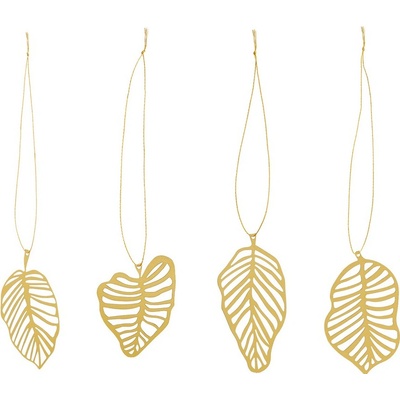 Mosazné ozdoby Deco Leaf Brass set 4 ks COOEE Design