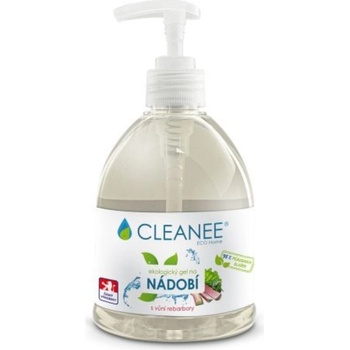 CLEANEE EKO gel na NÁDOBÍ s vůní rebarbory 500 ml s hříbkem