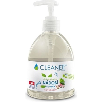 CLEANEE EKO gel na NÁDOBÍ s vůní rebarbory 500 ml s hříbkem