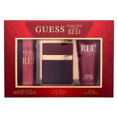GUESS Seductive Homme Red EDT 100 ml + deodorant 226 ml + sprchový gel 200 ml pro muže