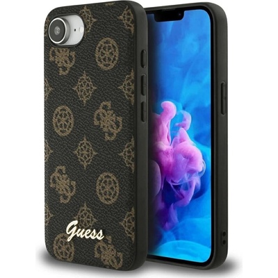 GUESS Peony Script Logo MagSafe Калъф за iPhone 16e черен