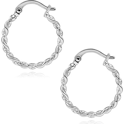 Šperky Eshop - Stříbrné náušnice 925 kruhy s dvojitým spirálovým efektem, 18 mm S16.08