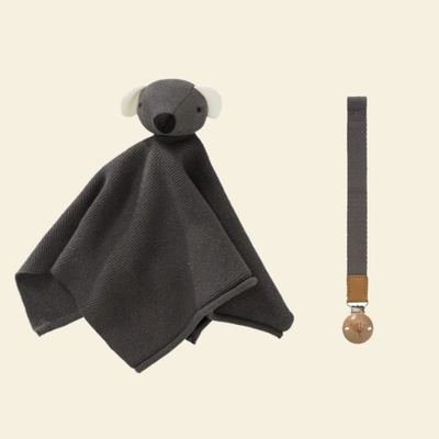 fresk Baby BOX: Утешител от 100% органичен памук + клипс за биберон (FR-B400-14+FR-D010)