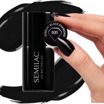 Semilac Hybridní lak na nehty Black Diamond 031 Sytá černá 7ml