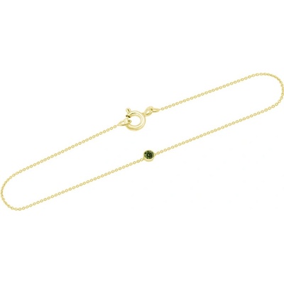 Eppi zlatý minimalistický se zeleným diamantem Gaban BR36753