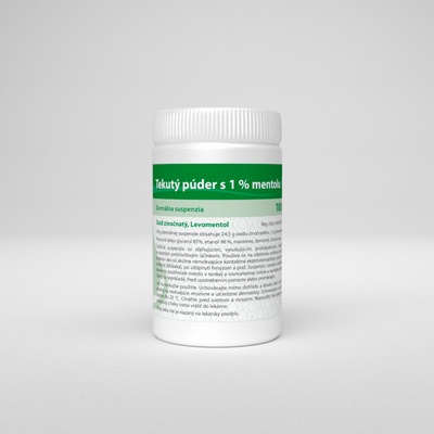 Tekutý púder s 1% mentolu sus.der.1 x 100 g