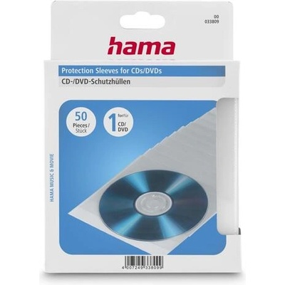 Hama Предпазни пликове за cd/dvd, 50 бр, прозрачни (hama-33809)