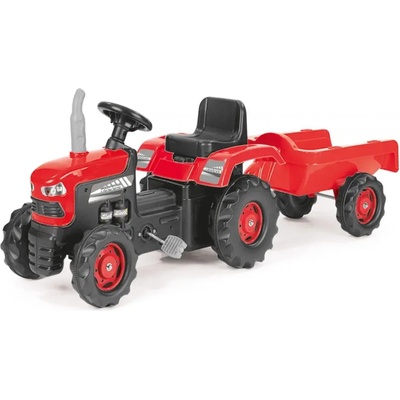 DOLU Dětský šlapací traktor s vlečkou červený