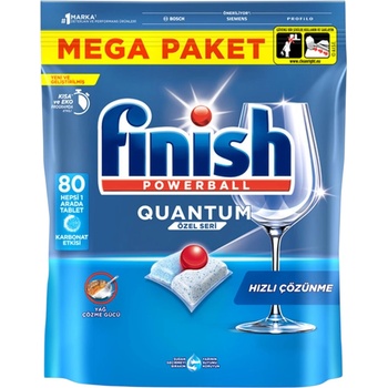 Finish таблетки за съдомиялна машина, Quantum, Всичко в едно, 80 броя