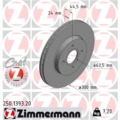 Brzdový kotúč ZIMMERMANN 250.1393.20 (250139320)