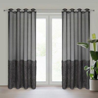 Takoy Záclona MARGARET 2 z etamínu zdobená mohérovou niťou 140 x 250 cm-HF-453364 | 140 x 250 cm