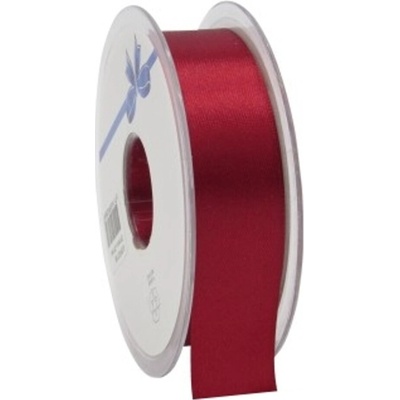 Oboustranná saténová stuha 25 mm x 25 m vínová