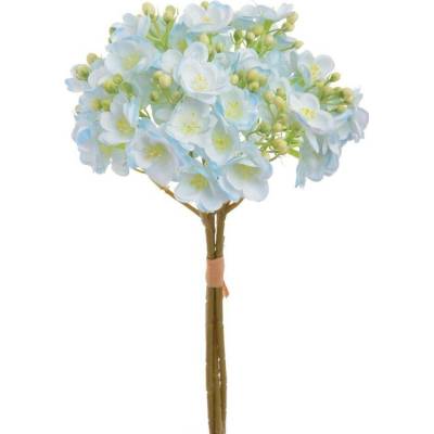 Květy frézie, svazek 4 ks – světle modrá, 38 cm