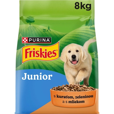 Friskies Junior s kuraťom a zeleninou s mliekom 8 kg
