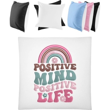 Darčeky PrintEQ Štvorcový Farebný Vankúš Pozitívna myseľ život Biela/Čierna 40x40
