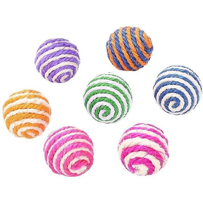 Играчка за котки, цветно сезалено топче Polly Pet 4 см (4053-P)