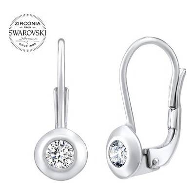SILVEGO Třpytivé stříbrné s čirými Swarovski Zirconia SILVEGO31442w