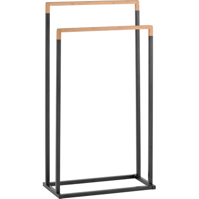 SPIRELLA ПОСТАВКА ЗА ХАВЛИИ CHIC 2 НИВА 45x21.5x84.5 СТОЯЩА БАМБУК/ЧЕРНО (40.07652)