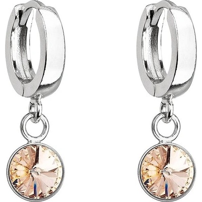 Pavona stříbrné visací kroužky se Swarovski krystalem 31300.3 Light Peach