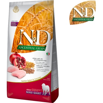 N&D Ancestral Grain Dog Adult Giant Chicken & Pomegranate 12 kg