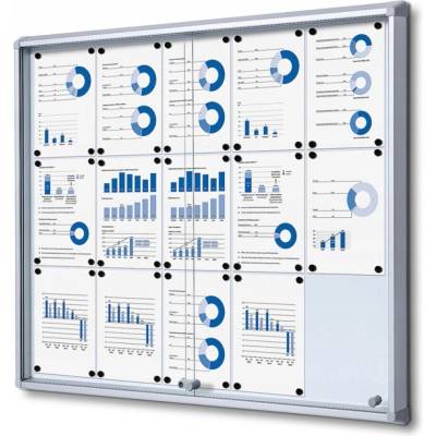 Magnetická vitrína Jansen Display 15 x A4 s posuvnými dveřmi
